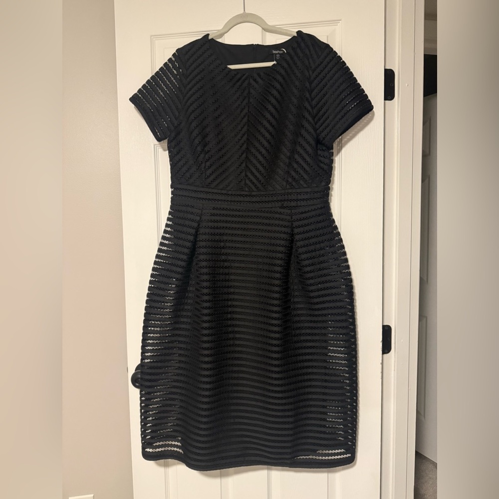 Boohoo Black Structured Dress